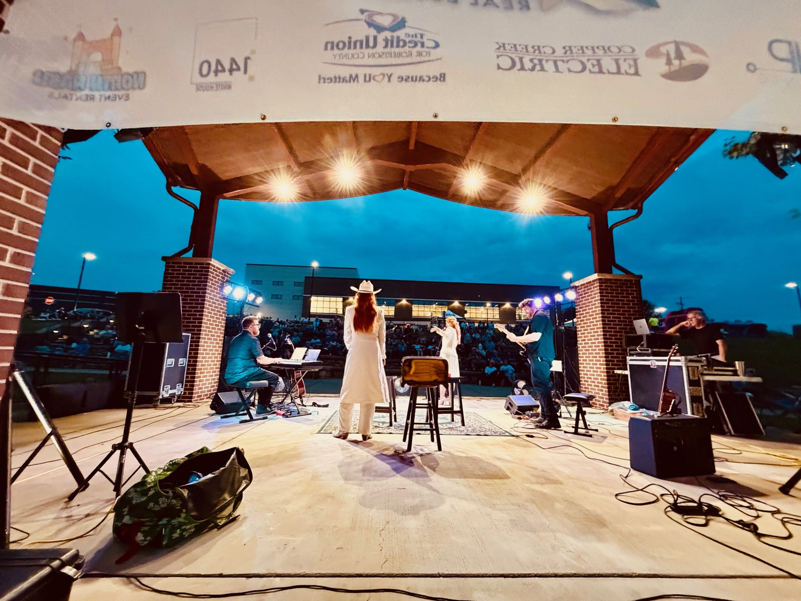 View from the stage at an outdoor amphitheater show